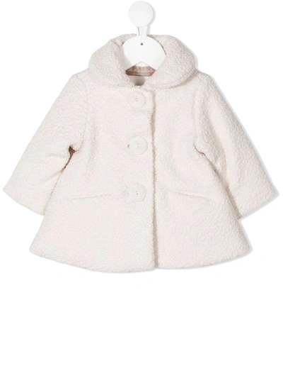 La Stupenderia Babies' Faux-shearling Single-breasted Coat In White