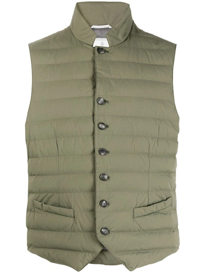 Brunello Cucinelli Classic Padded Waistcoat In Green