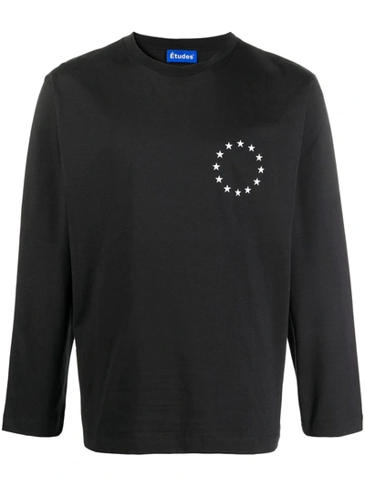 Etudes Studio Wonder Europa Cotton Long-sleeve T-shirt In Black
