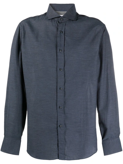 Brunello Cucinelli Classic Tailored Shirt In Blue