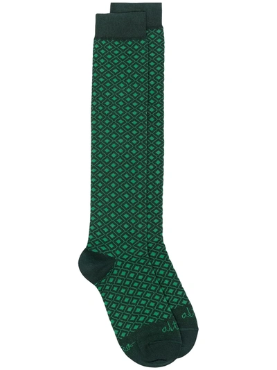 Altea Intarsia-knit Socks In Green