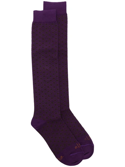 Altea Geometric Print Mid-length Socks In Purple