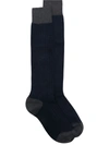 Altea Two-tone Mid-length Socks In Blue