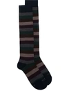 Altea Striped Mid-length Socks In Blue