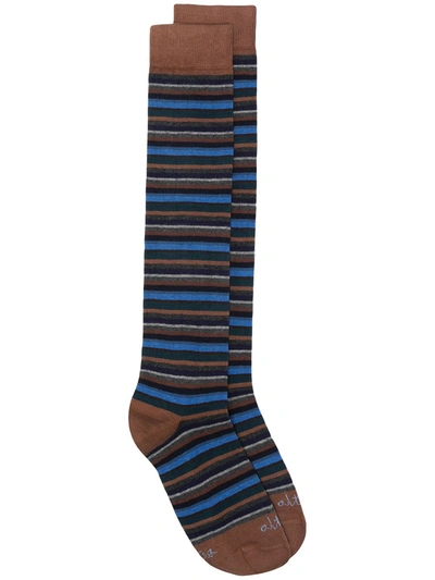 Altea Stripe-print Socks In Brown