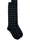 Altea Geometric Print Mid-length Socks In Blue