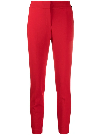 Dkny Cropped Slim-cut Trousers In Red