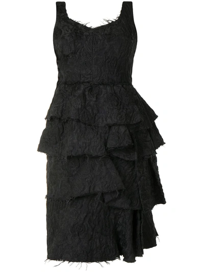 Pre-owned Lanvin Layered Lace Dress In Black