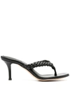 GIANVITO ROSSI BRAIDED THONG SANDALS