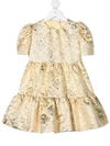 DOLCE & GABBANA TIERED BROCADE DRESS