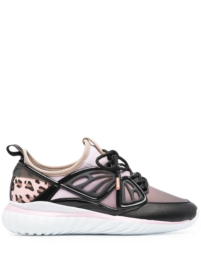 Sophia Webster Fly-by Butterfly Appliqué Sneakers In Pnk/blk