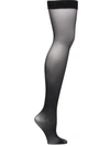 Wolford Black Ultra Sheer 10 Stay-up Tights In Black