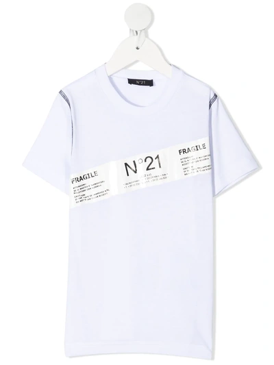 N°21 White T-shirt For Kids With Logos