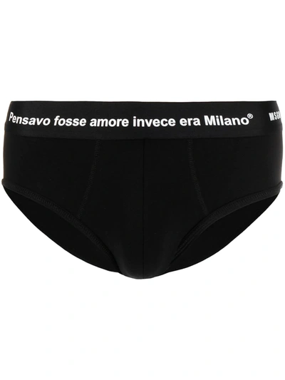 Msgm Milano Quote Briefs In Black