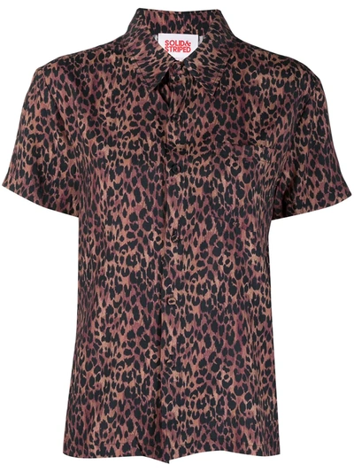 Solid & Striped The Cabana Leopard-print Shirt In Brown
