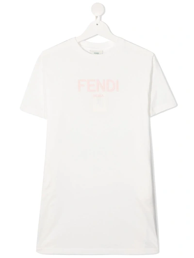Fendi Teen Logo-print T-shirt In White