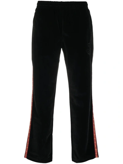 Billionaire Boys Club Heart & Mind Taped Logo-embroidered Cotton-velour Sweatpants In Black
