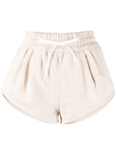 Miu Miu Running Style Shorts In Neutrals