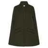 Allora Chelsea Wool Cashmere Cape - Dark Khaki