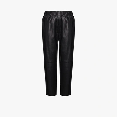 Stand Studio Noni Leather Track Trousers In Black