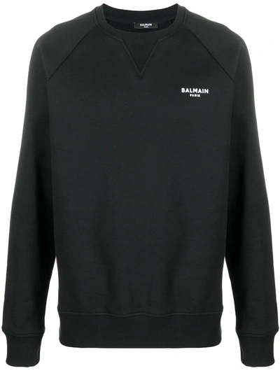 Balmain Logo-print Long-sleeve Sweatshirt In Black