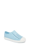 Native Shoes Kids' Jefferson Water Friendly Slip-on Vegan Sneaker In Sky Blue/ Shell White