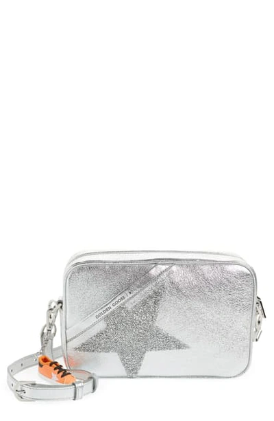 Golden Goose Star Metallic Leather Camera Bag In Silver