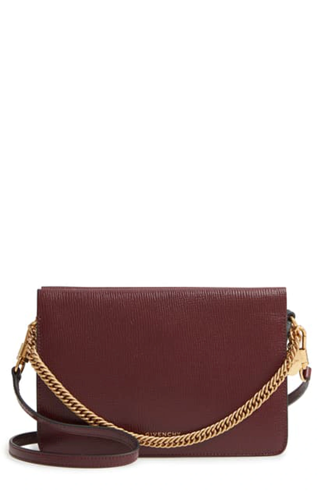 Givenchy Cross 3 Leather Crossbody Bag In Aubergine/ Graphite