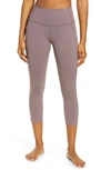 Zella Live In High Waist Pocket Crop Leggings In Grey Sparrow