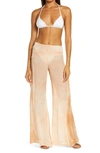 Elan Crochet Trim Wide Leg Cover-up Pants In Melon Td