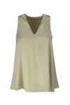Brunello Cucinelli Silk V-neck Top In Champagne