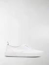 Thom Browne Online Exclusive White Heritage Vulcanized Sneakers In White