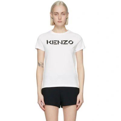 Kenzo White Classic Logo T-shirt In White,black