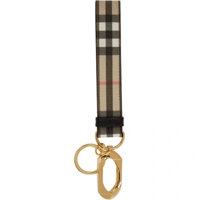 Burberry 驼色 Vintage Check Charm 钥匙扣 In Archive Bei