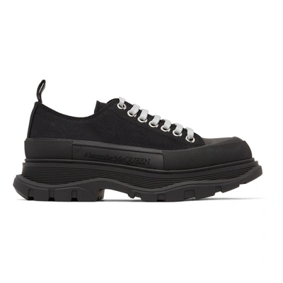 Alexander Mcqueen Ssense Exclusive Black Canvas Tread Slick Trainers