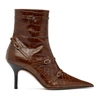 ABRA SSENSE EXCLUSIVE BROWN BELT HEELED ANKLE BOOTS