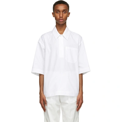 Valentino Short-sleeved Cotton Shirt In White