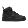 Nike Black Air Force 1 Boot Sneakers In Black/black/grey