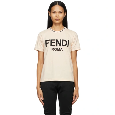 Fendi Embroidered Logo T-shirt In Pink