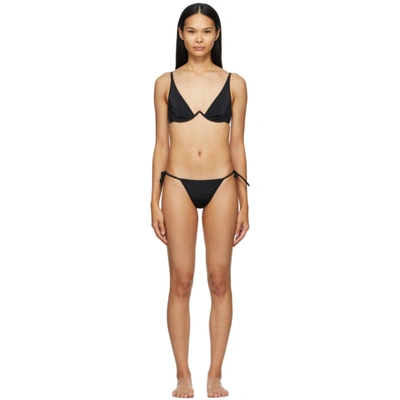 Fendi Monogram Lining Bikini Set In Black