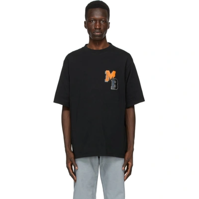 Marcelo Burlon County Of Milan Oversize Mb College Patch Jersey T-shirt In Black
