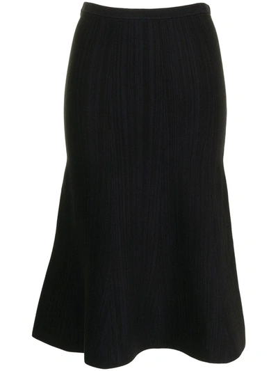 Victoria Victoria Beckham Fluted Midi Skirt In Black