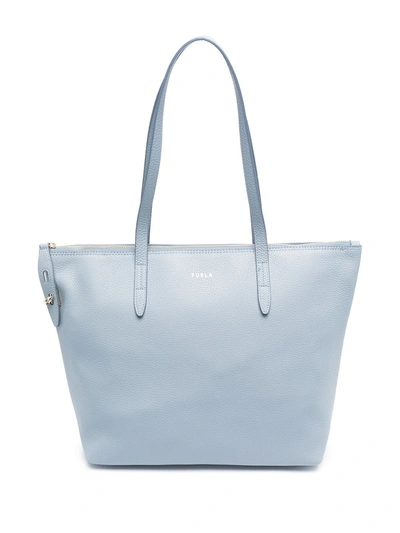 Furla Leather Tote Bag In Blue