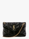 Saint Laurent Loulou Puffer Small Leather Shoulder Bag In Black