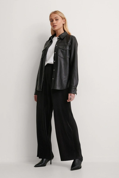 Na-kd Reborn Recycled High Waisted Pleated Pants Black