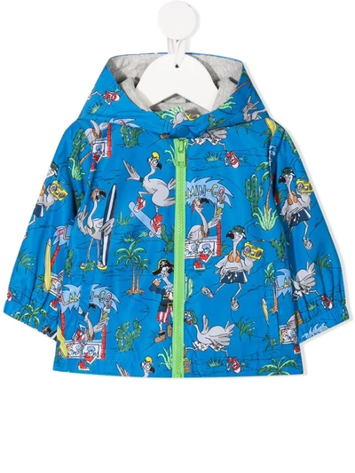 Stella Mccartney Babies' Flamingo-print Jacket In 蓝色