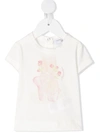 Monnalisa Teddy Bear Print T-shirt In White