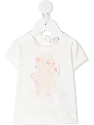 Monnalisa Babies' Teddy Bear Print T-shirt In White