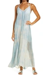 Elan Tie Dye Crochet Maxi Dress Cover-up In Blue