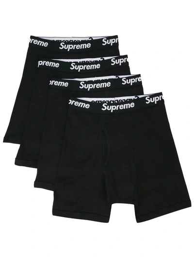 Supreme Set Of 4 Logo Band Boxers In Black